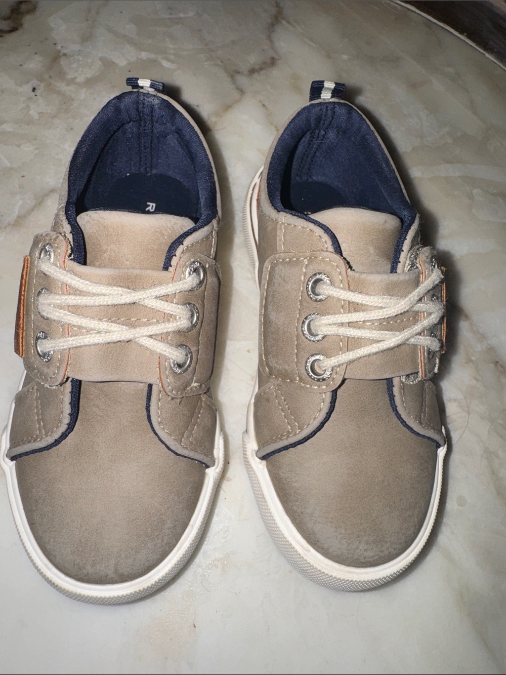 Rockport Kids Tan and Navy Lace-Up Sneakers